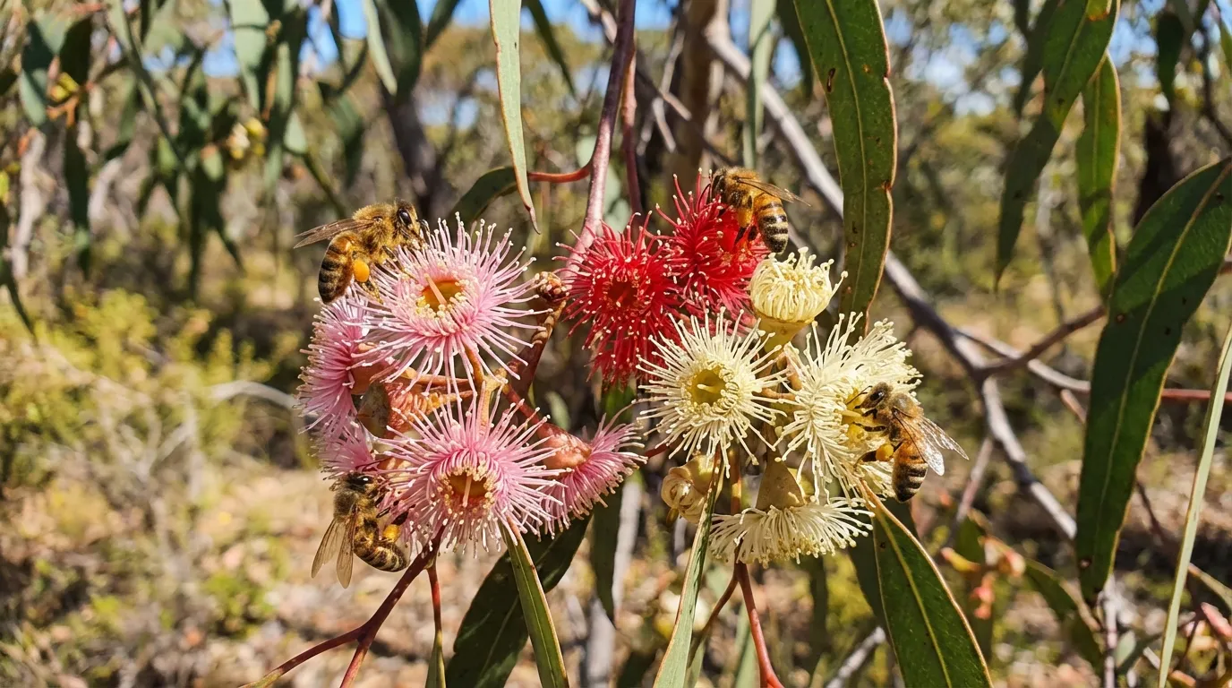 Australian bees on native flowers