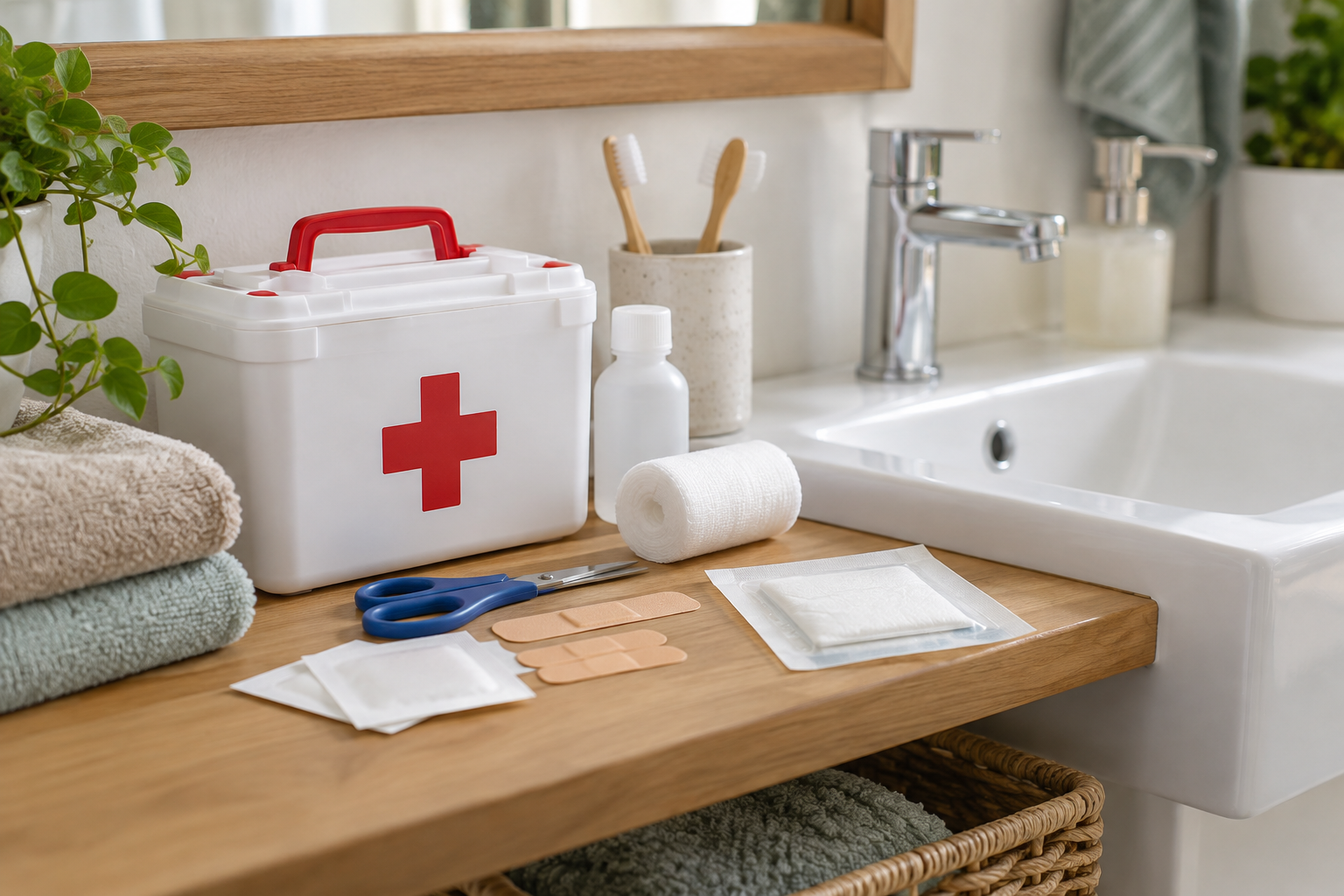 A healthcare professional preparing a labelled wound dressing in a clean clinical setting